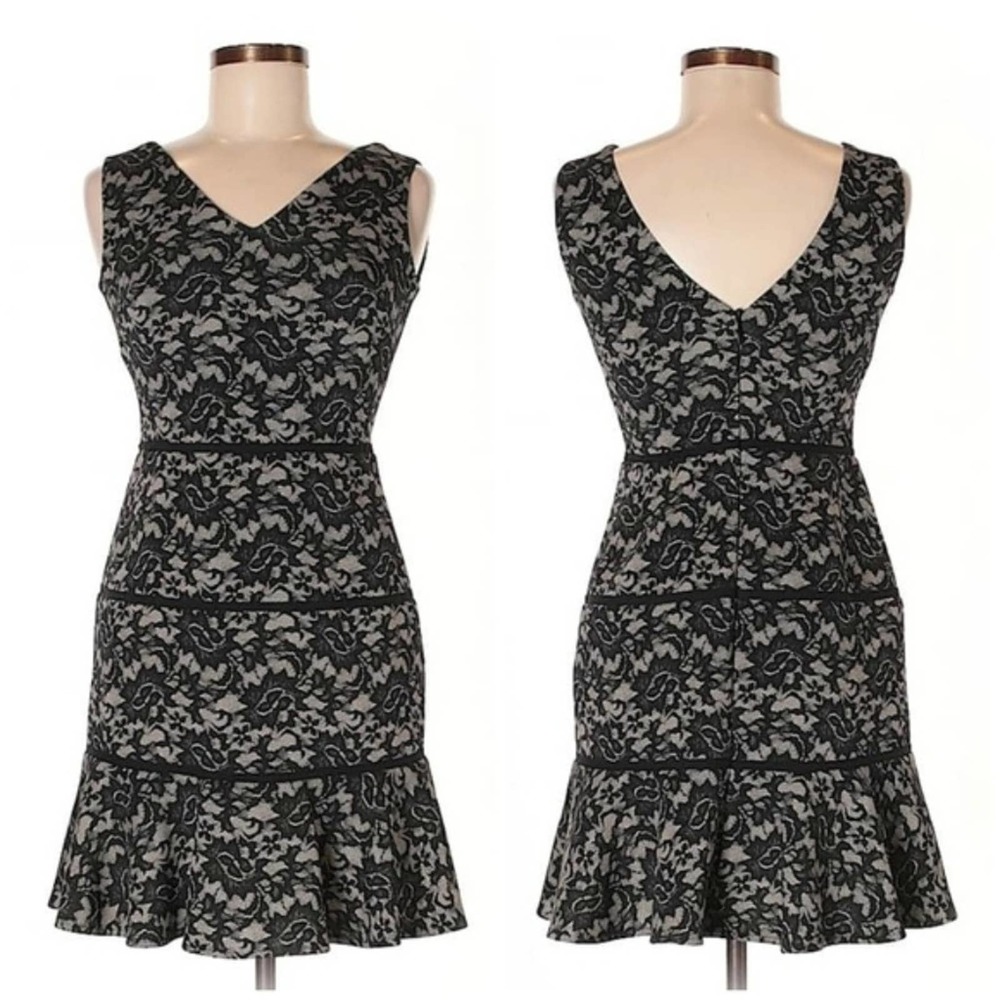 Nicole Miller Black and Gray Lace Wedding Dress